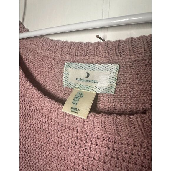 Anthropologie Ruby Moon Boho Raw Hem 100% Cotton Distressed Sweater, Small - Picture 2 of 7